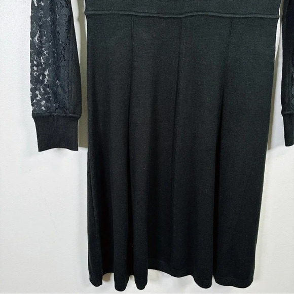 Eliza.J Black Sweater Dress With Lace Sleeves - Picture 11 of 16